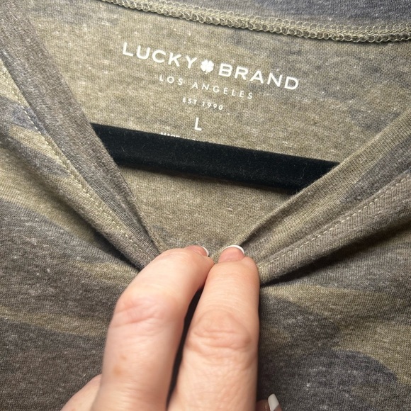 Lucky Brand Shirt large “Lucky You” embroidered on front .Short Sleeve - Picture 3 of 3